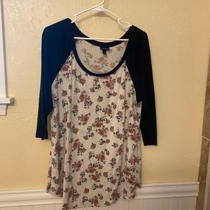 Long sleeve skull and rose shirt